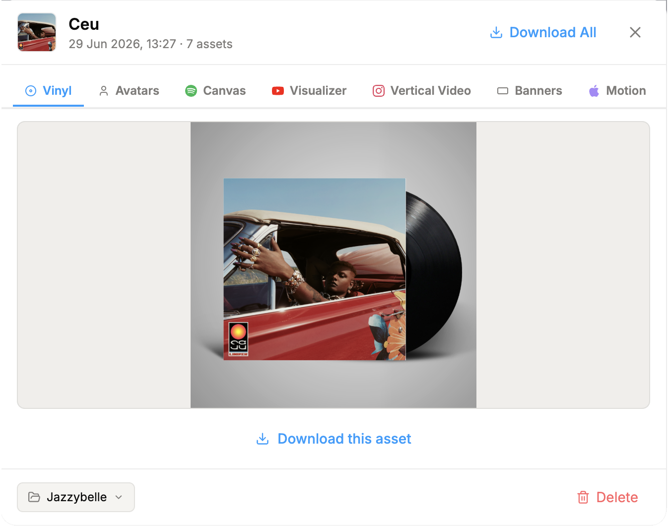 Download — Platform-ready files. DSP specs built in. No rejected uploads.